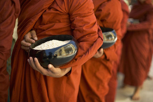 Monks With Rice Bowls, Inle Lake, Myanmar Wall Mural