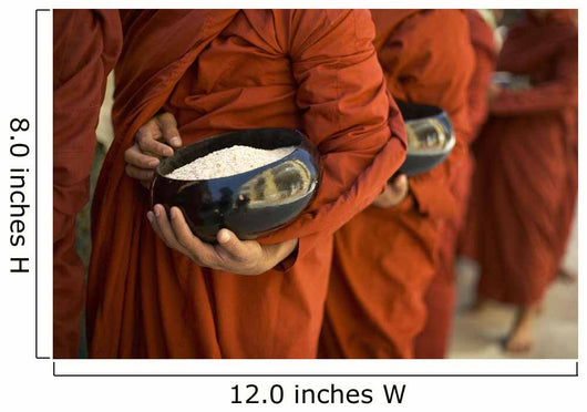 Monks With Rice Bowls, Inle Lake, Myanmar Wall Mural