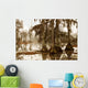 misty morning in the swamp Wall Mural