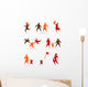 Collection of abstract people logos - family theme Wall Decal