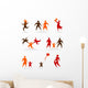 Collection of abstract people logos - family theme Wall Decal