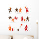 Collection of abstract people logos - family theme Wall Decal
