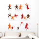 Collection of abstract people logos - family theme Wall Decal