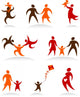 Collection of abstract people logos - family theme Wall Decal