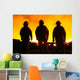 A silhouette of three fire fighters Wall Mural