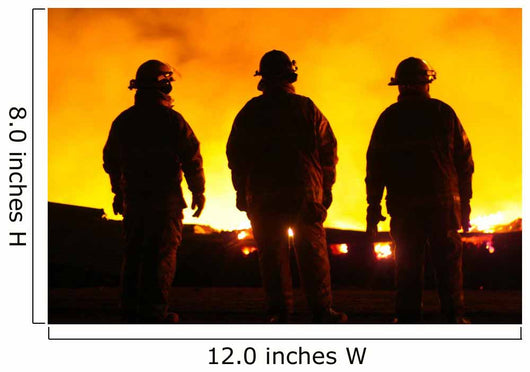 A silhouette of three fire fighters Wall Mural