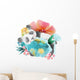 Sleeping Floral Panda Bear Wall Decal