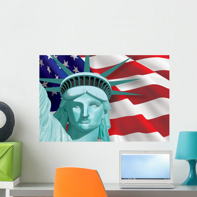 Liberty Wall Mural shown on a wall