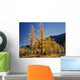 Upper Rowe Lake And Larch Trees In Fall Wall Mural