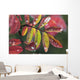 Dew On Wild Rose Leaves In Fall, Kananaskis Country, Alberta Wall Mural