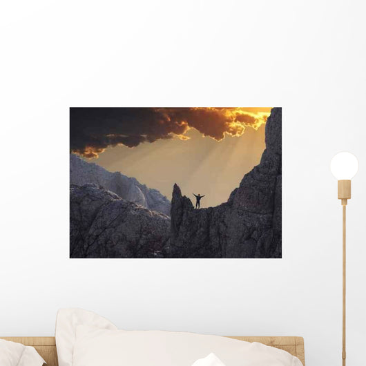 Happiness Climber Sunset Wall Decal
