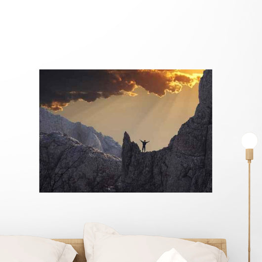 Happiness Climber Sunset Wall Decal