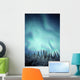 Northern Lights Over Snow Covered Trees, Along Dempster Highway, Yukon Wall Mural