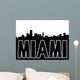 Miami Skyline Black Silhouette Wall Mural