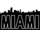 Miami Skyline Black Silhouette Wall Mural