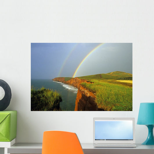 Rainbow, Cap Herrise, Magdalen Islands, Quebec Wall Mural