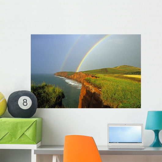 Rainbow, Cap Herrise, Magdalen Islands, Quebec Wall Mural