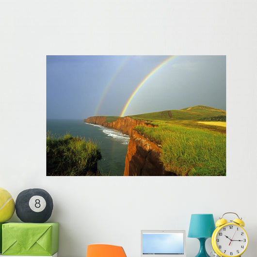 Rainbow, Cap Herrise, Magdalen Islands, Quebec Wall Mural