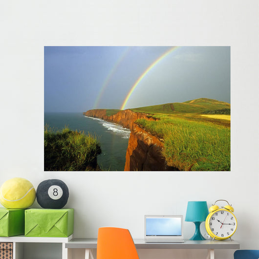 Rainbow, Cap Herrise, Magdalen Islands, Quebec Wall Mural