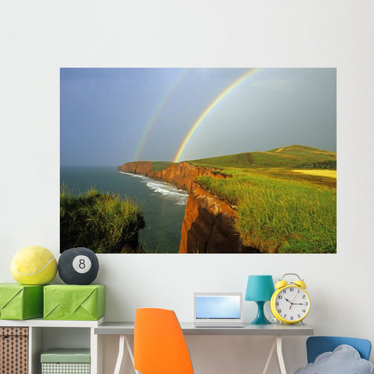 Rainbow, Cap Herrise, Magdalen Islands, Quebec Wall Mural