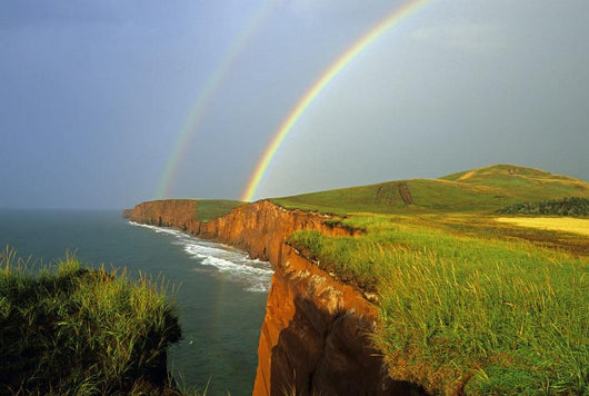 Rainbow, Cap Herrise, Magdalen Islands, Quebec Wall Mural