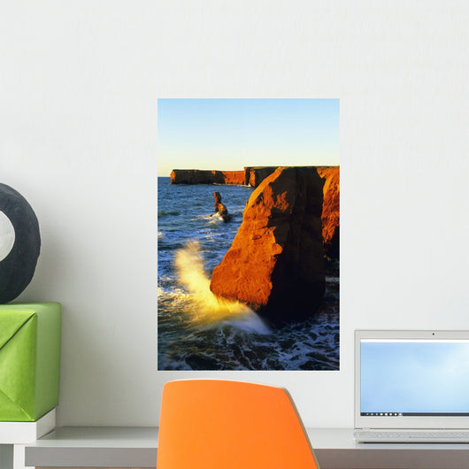 Sandstone Cliffs And Ocean Surf Wall Mural