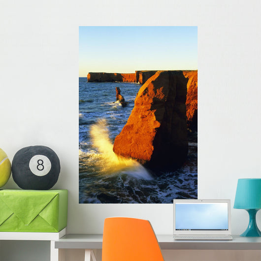 Sandstone Cliffs And Ocean Surf Wall Mural