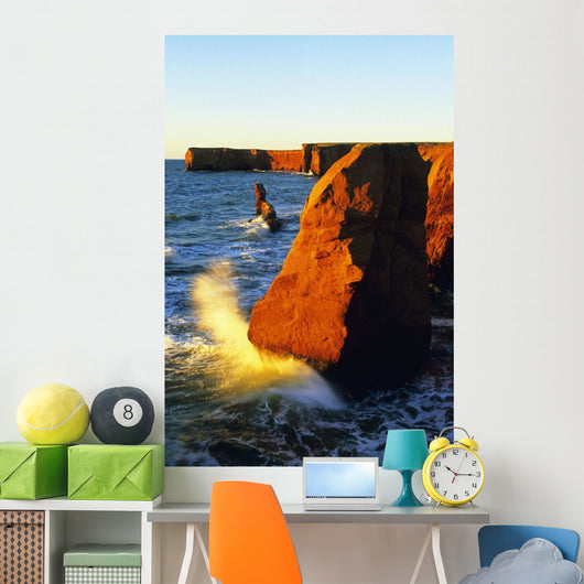 Sandstone Cliffs And Ocean Surf Wall Mural