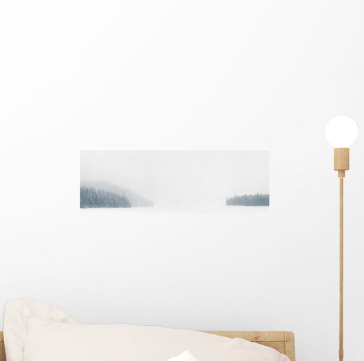 Snowstorm, Maligne Lake, Jasper National Park, Alberta Canada Wall Mural