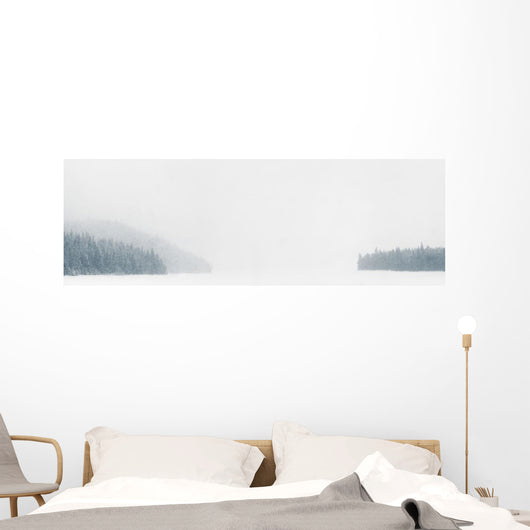 Snowstorm, Maligne Lake, Jasper National Park, Alberta Canada Wall Mural