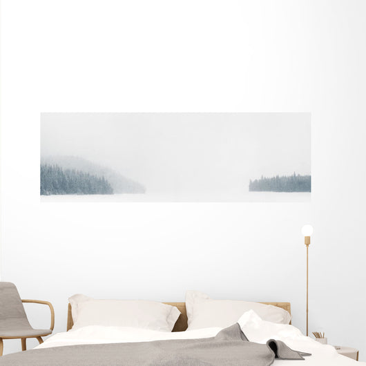 Snowstorm, Maligne Lake, Jasper National Park, Alberta Canada Wall Mural
