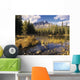 Bow River And Castle Mountain, Banff National Park, Alberta Canada Wall Mural