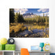 Bow River And Castle Mountain, Banff National Park, Alberta Canada Wall Mural