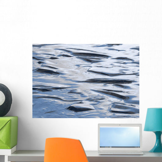 Ice Patterns On Ghost Lake Near Cochrane, Alberta Canada Wall Mural