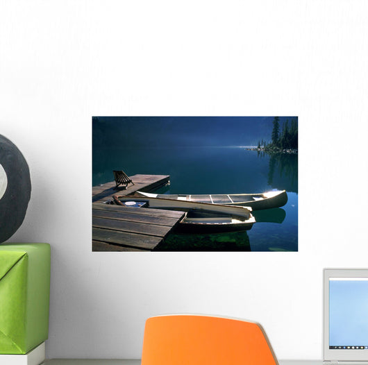 Canoes, Lake O'hara, Yoho National Park, British Columbia Wall Mural
