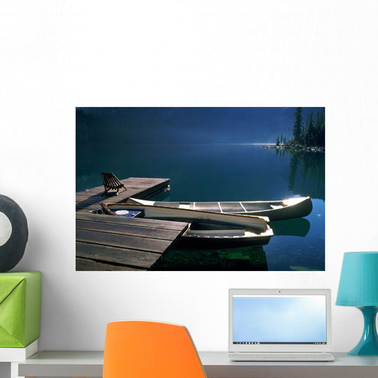 Canoes, Lake O'hara, Yoho National Park, British Columbia Wall Mural
