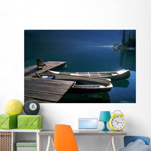 Canoes, Lake O'hara, Yoho National Park, British Columbia Wall Mural