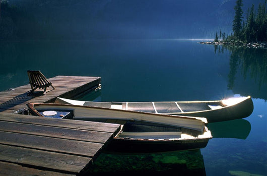 Canoes, Lake O'hara, Yoho National Park, British Columbia Wall Mural
