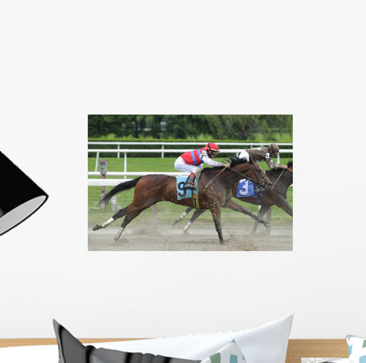 Horse racing at Belmont Track Long Island NY Wall Mural