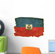 Haiti Flag old, isolated on white background. Wall Decal