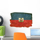 Haiti Flag old, isolated on white background. Wall Decal