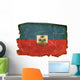 Haiti Flag old, isolated on white background. Wall Decal