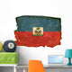 Haiti Flag old, isolated on white background. Wall Decal