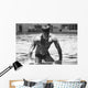 Diver Pulling Himself Out Of The Pool With Water Dripping Off Him Wall Mural