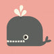 vector cute whale Wall Mural