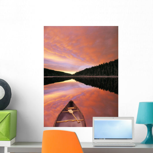 Sunrise Clouds Over Winchell Lake, Alberta, Canada Wall Mural