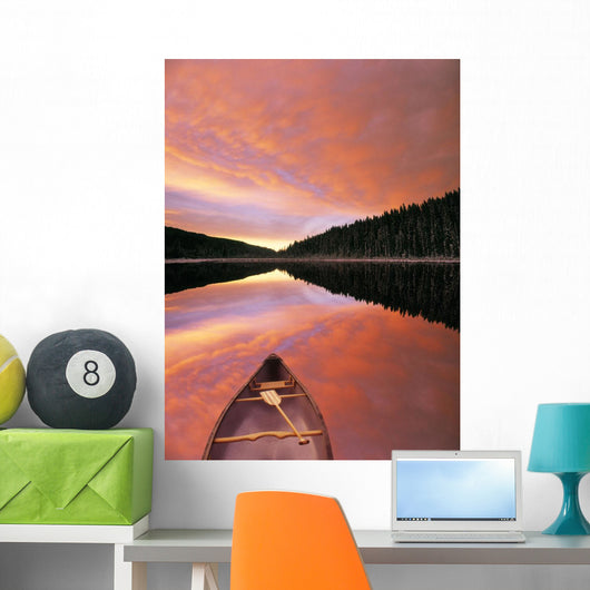 Sunrise Clouds Over Winchell Lake, Alberta, Canada Wall Mural