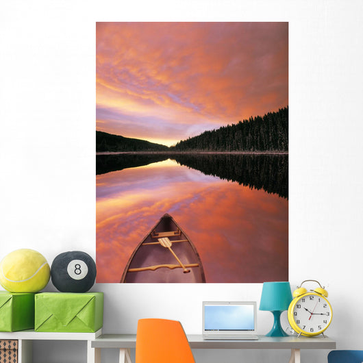 Sunrise Clouds Over Winchell Lake, Alberta, Canada Wall Mural