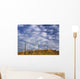 Fenceline In Pasture With Cumulus Clouds In Sky Near Cochrane Wall Mural