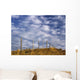 Fenceline In Pasture With Cumulus Clouds In Sky Near Cochrane Wall Mural